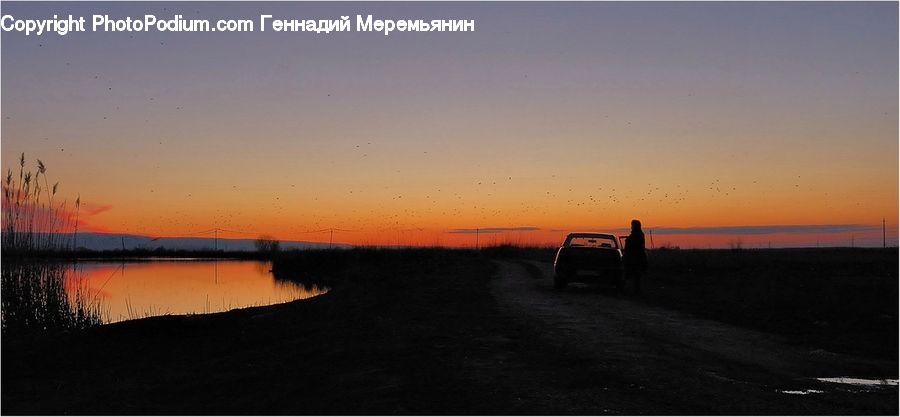 Dusk, Outdoors, Sky, Sunlight, Sunrise, Sunset, Dirt Road