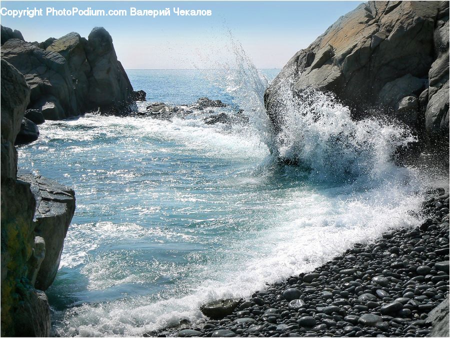 Outdoors, Sea, Sea Waves, Water, Cliff, Coast, Cove