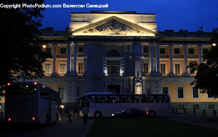 Bus, Vehicle, Architecture, Mansion, Building, Car, Van