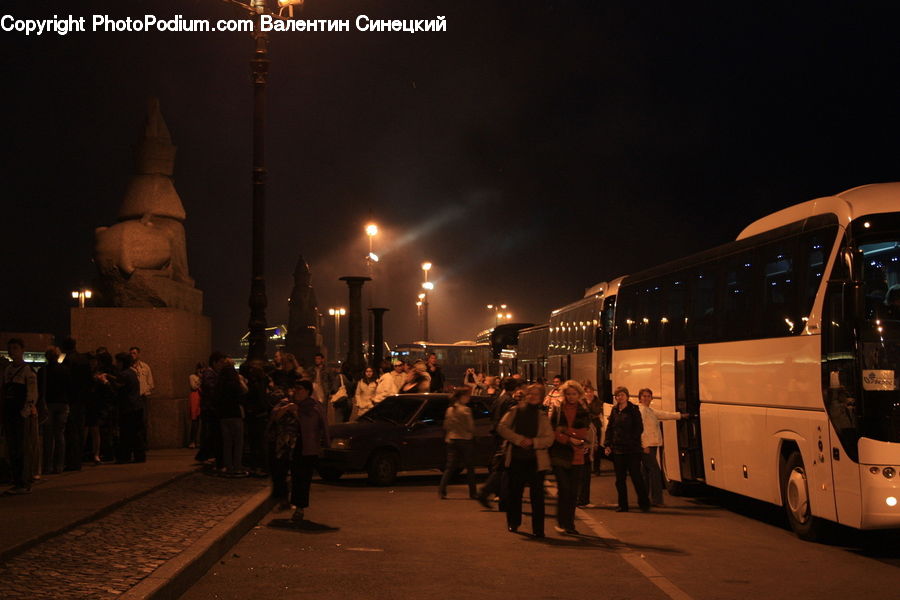 Automobile, Car, Vehicle, People, Person, Human, Bus