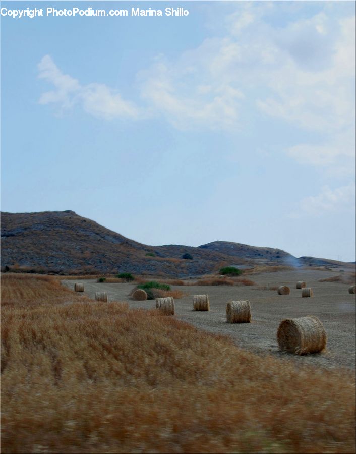 Countryside, Hay, Straw, Field, Grass, Grassland, Land