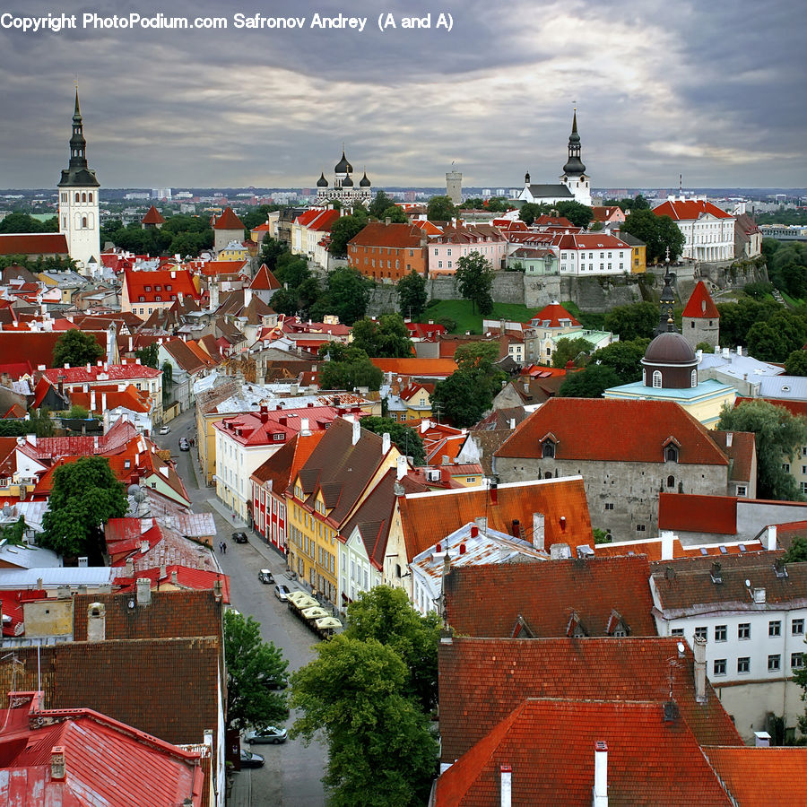 Architecture, Tower, Building, Downtown, Town, Landscape, Nature