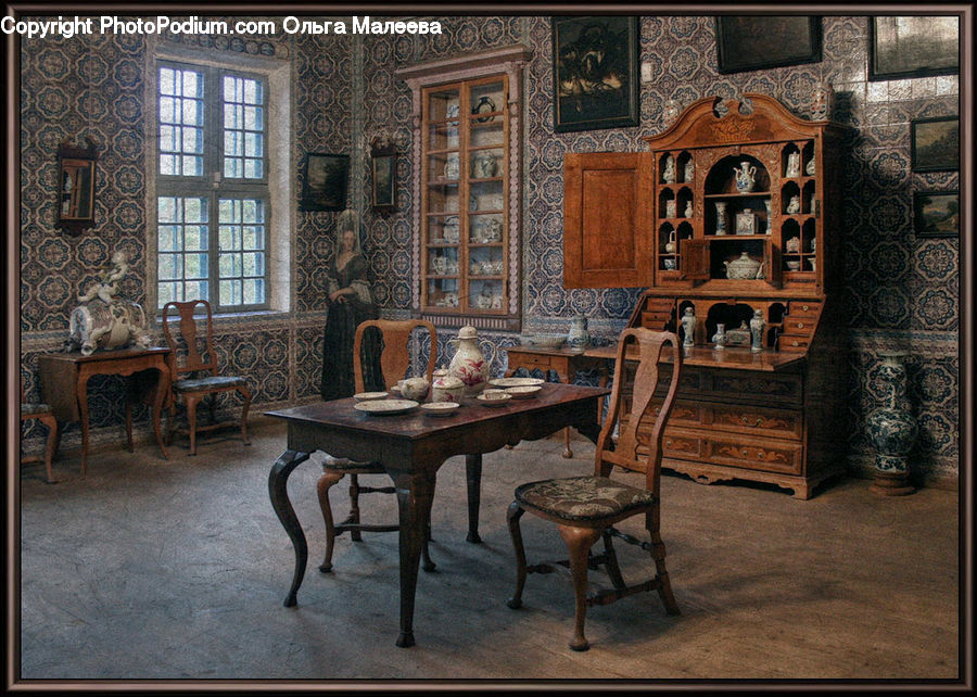 Furniture, Cabinet, China Cabinet, Dining Room, Indoors, Room, Chair