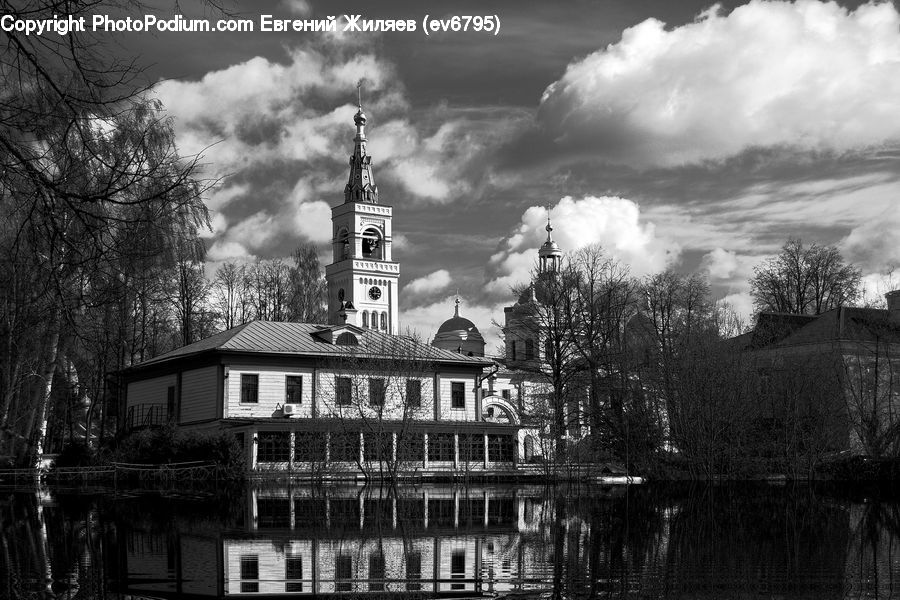 Architecture, Tower, Cathedral, Church, Worship, Outdoors, Pond
