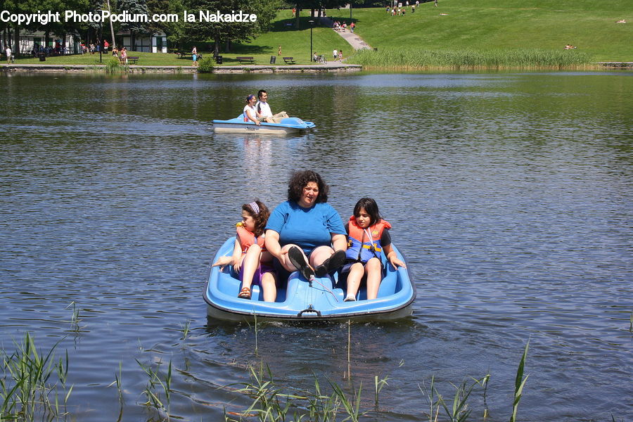 People, Person, Human, Boat, Canoe, Rowboat, Grass