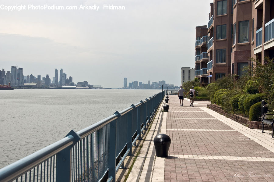 Downtown, Neighborhood, Town, Boardwalk, Deck, Path, Sidewalk