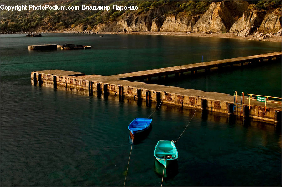 Boat, Dinghy, Dock, Landing, Pier, Cliff, Outdoors