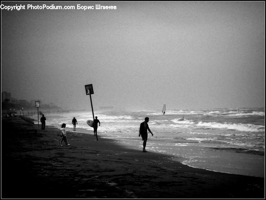 Beach, Coast, Outdoors, Sea, Water, Sign, Road