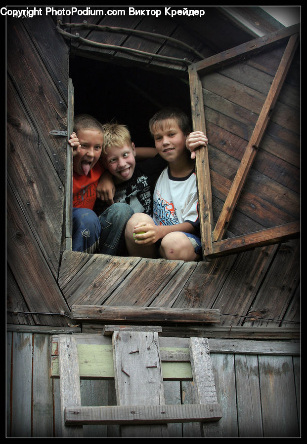 People, Person, Human, Wood, Building, Hut, Shelter