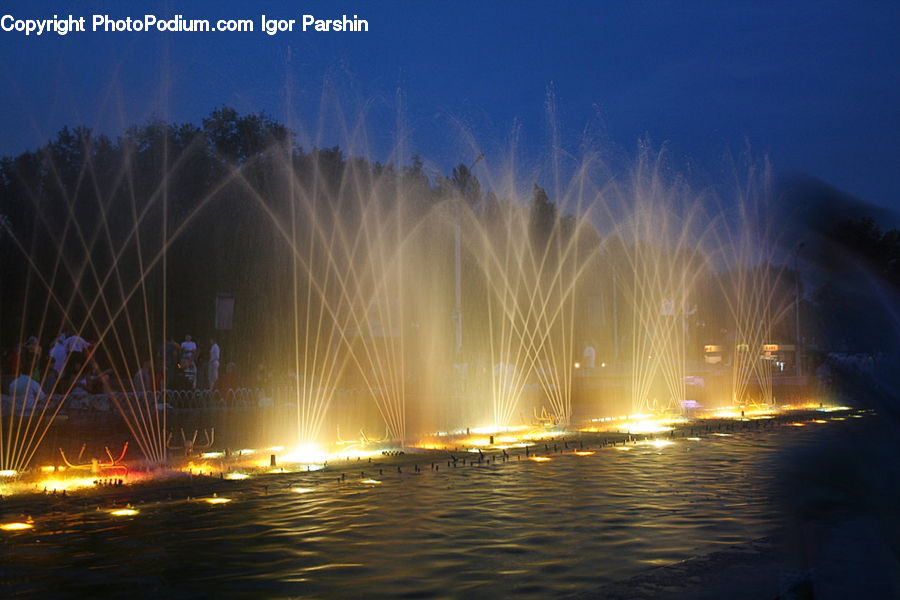 Fountain, Water, Circus, Ship, Vessel
