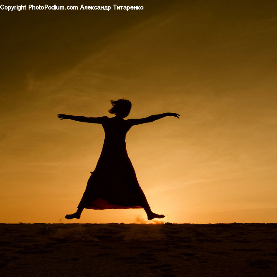 Silhouette, Dance, Dance Pose, Flare, Light, Sunlight