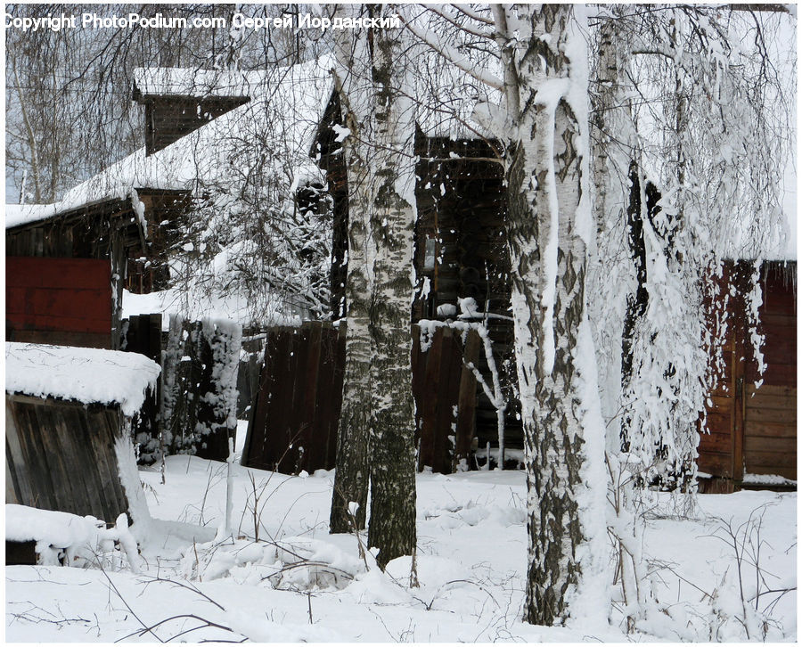 Ice, Outdoors, Snow, Outhouse, Shack