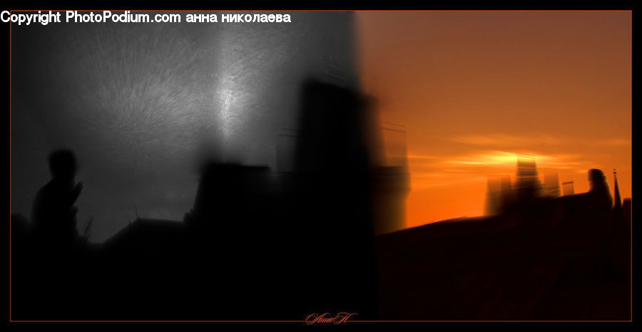 Dusk, Outdoors, Sky, Sunlight, Sunrise, Sunset, Silhouette