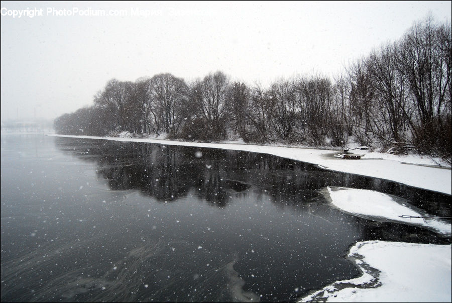 Ice, Outdoors, Snow, Forest, Vegetation, Water, Landscape