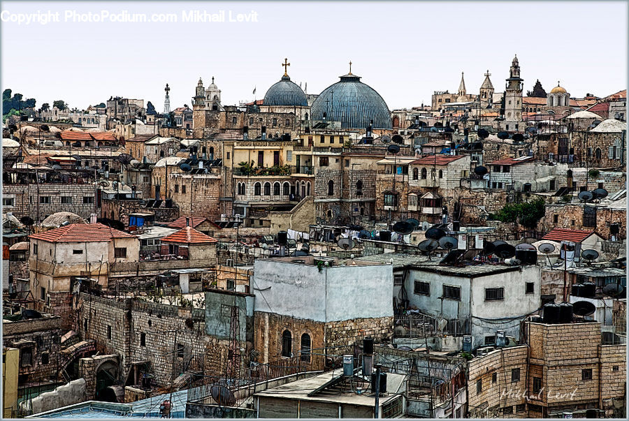 Architecture, Dome, Brick, City, Downtown, Collage, Poster