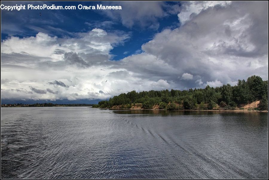 Cloud, Cumulus, Sky, Lake, Outdoors, Water, Azure Sky
