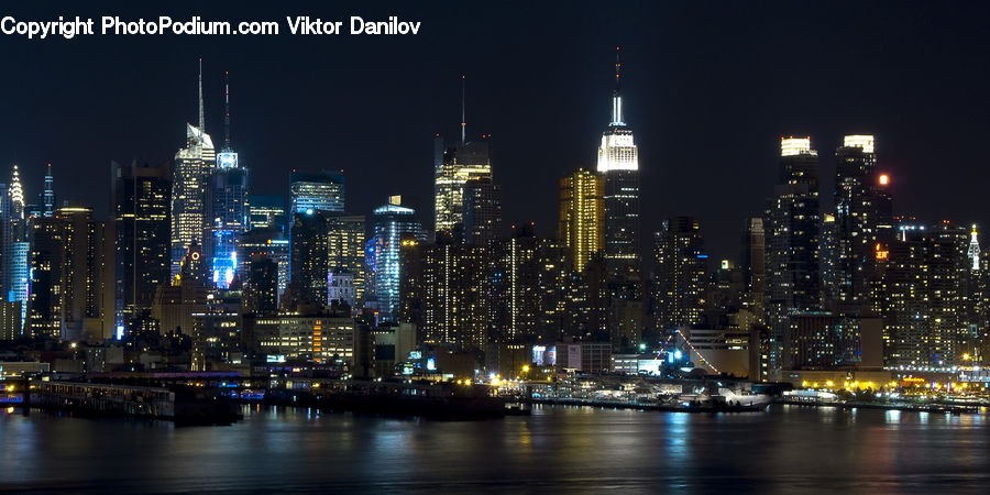 City, Downtown, Metropolis, Urban, Night, Outdoors, Building