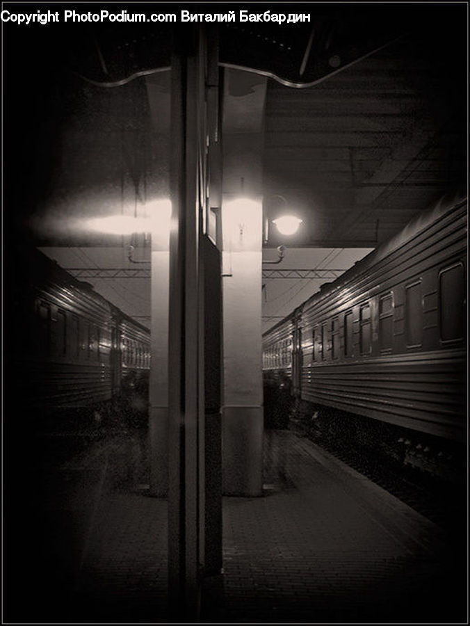 Subway, Train, Train Station, Vehicle, Corridor, Lighting, Alley