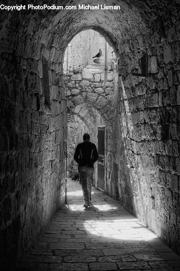 Human, People, Person, Arch, Alley, Alleyway, Road