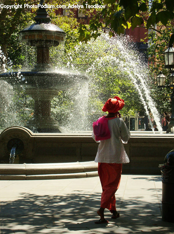 Human, People, Person, Plant, Potted Plant, Vine, Fountain