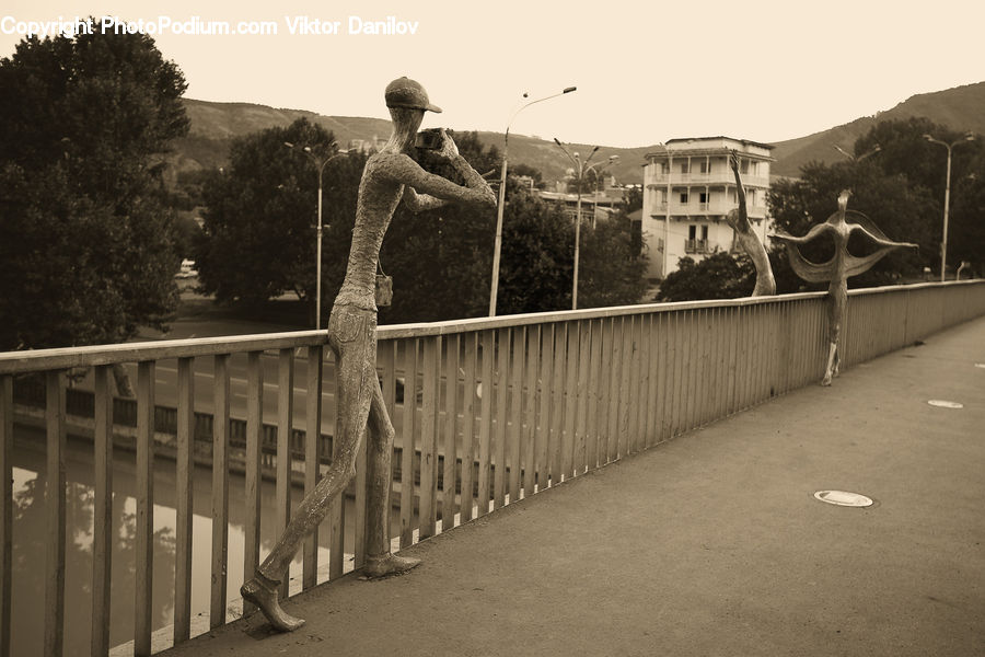 Art, Sculpture, Statue, Railing, Banister, Handrail, Artemis