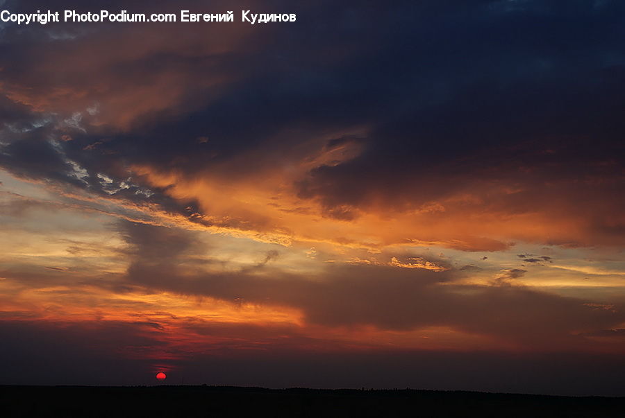 Dawn, Dusk, Red Sky, Sky, Sunrise, Sunset, Azure Sky