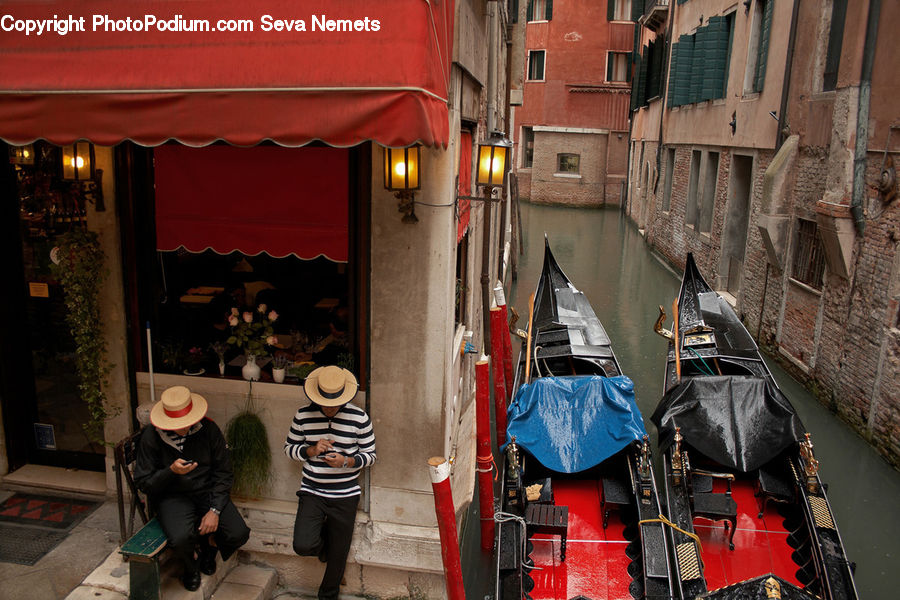 Boat, Watercraft, Gondola, Back, Cap, Hat, Sun Hat