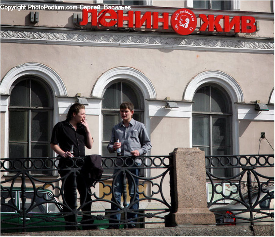 People, Person, Human, Balcony, Bench, Bicycle, Bike