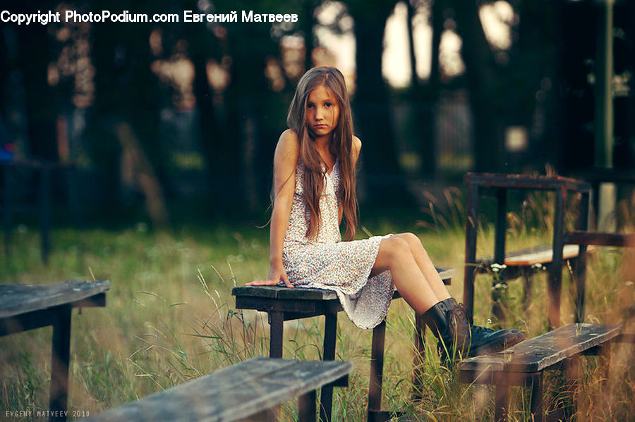 People, Person, Human, Female, Girl, Woman, Bench