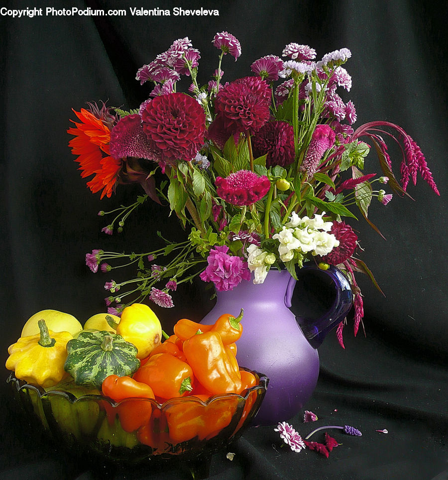 Bell Pepper, Pepper, Produce, Vegetable, Squash, Floral Design, Flower