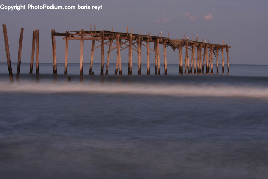 Dock, Pier, Gate, Torii, Column, Pillar, Beach