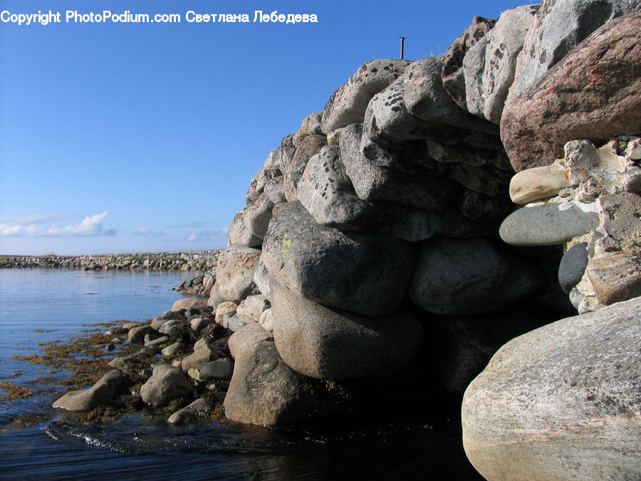 Rock, Cliff, Outdoors, Coast, Sea, Water, Promontory