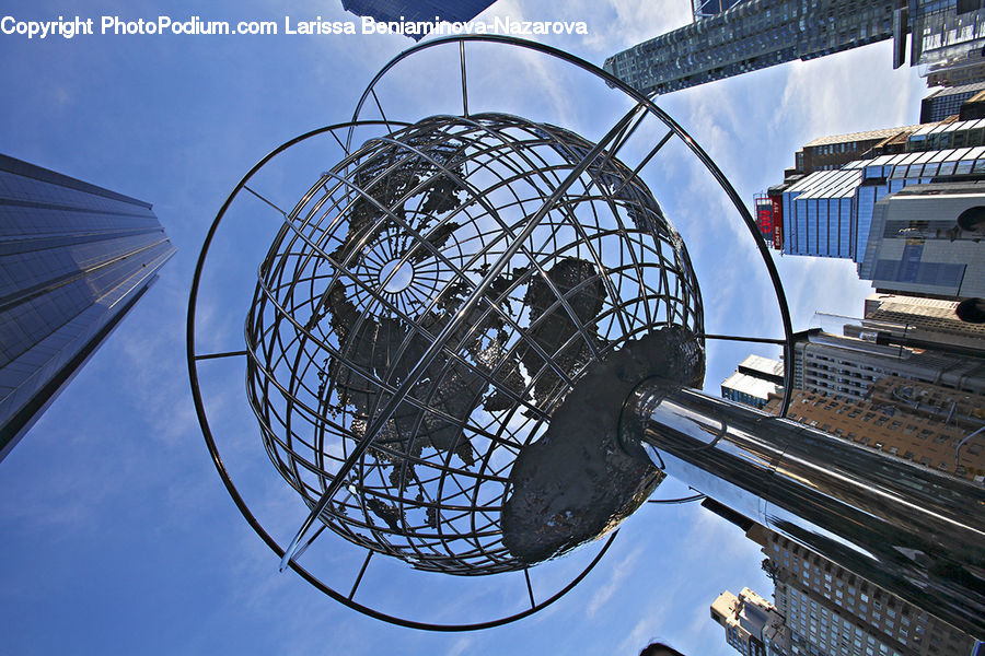 Building, Office Building, City, High Rise, Ball, Sphere, Downtown