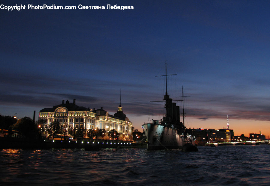 Boat, Watercraft, Antenna, Night, Outdoors, Dawn, Dusk