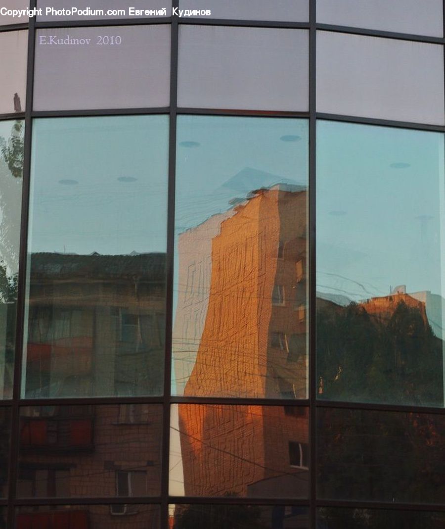Building, Office Building, Collage, Poster, Art, Hardwood, Stained Wood
