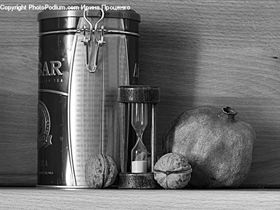 Can, Tin, Cylinder, Nut, Seed, Walnut, Logo