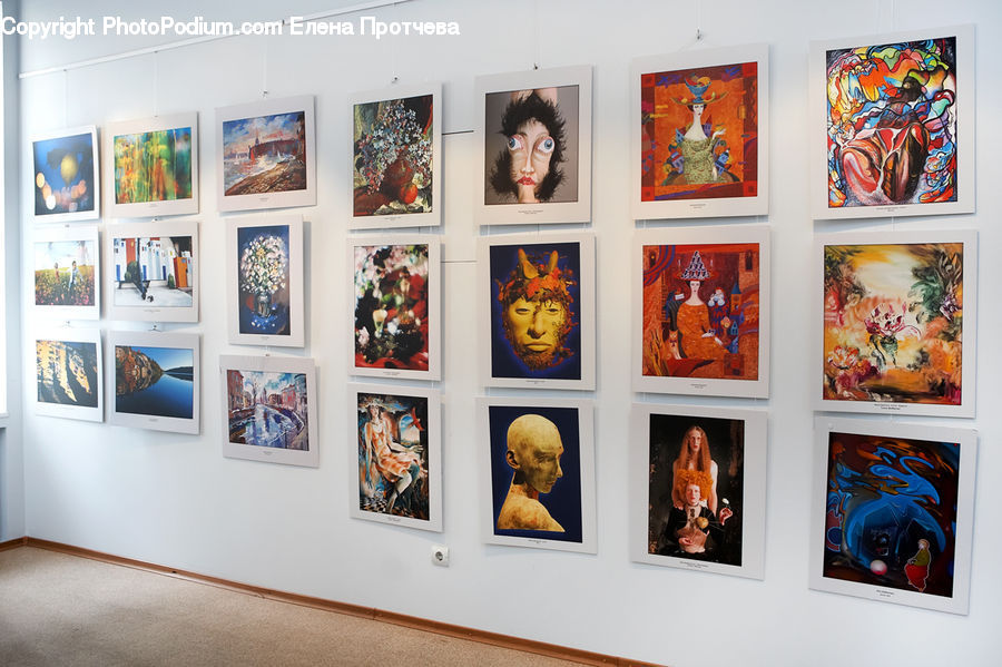 Art, Modern Art, Art Gallery, Head, Portrait, Collage, Poster