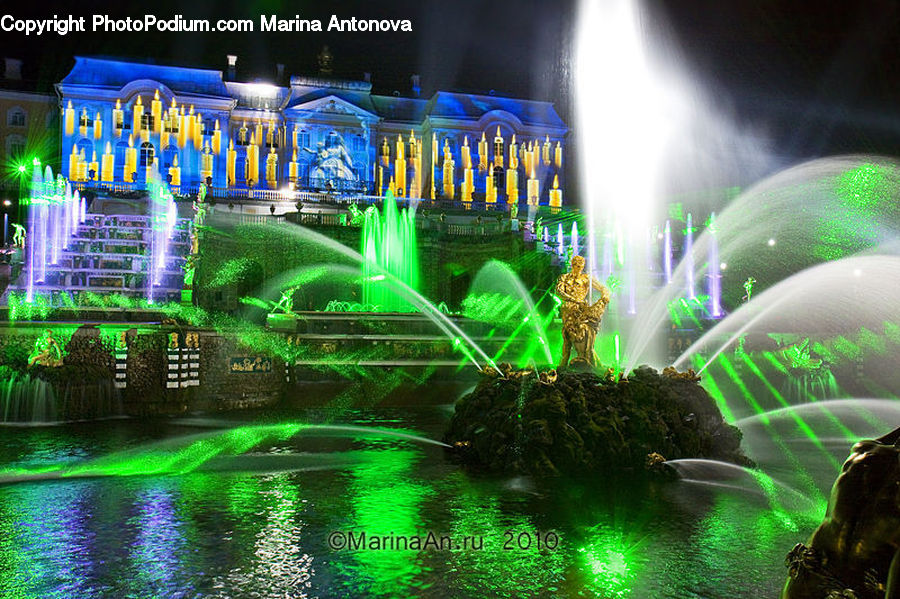 Fountain, Water, Concert, Rock Concert, Lighting, Outdoors, River
