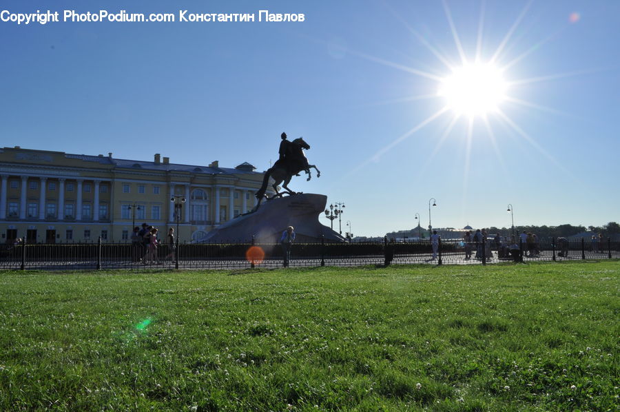 Field, Grass, Lawn, Architecture, Downtown, Plaza, Town Square