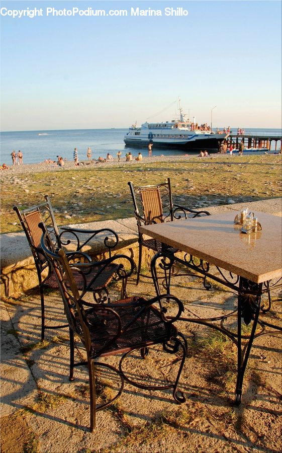Cruise Ship, Ferry, Freighter, Ship, Tanker, Vessel, Bench