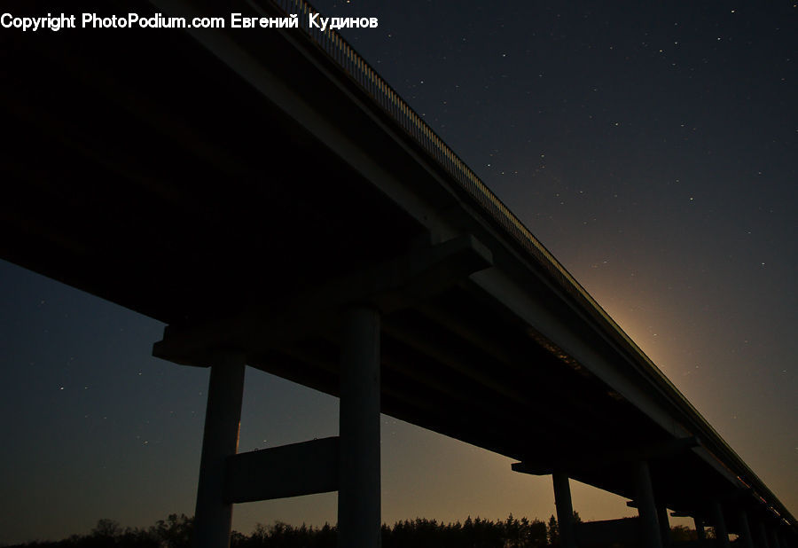 Freeway, Overpass, Road, Cross, Silhouette