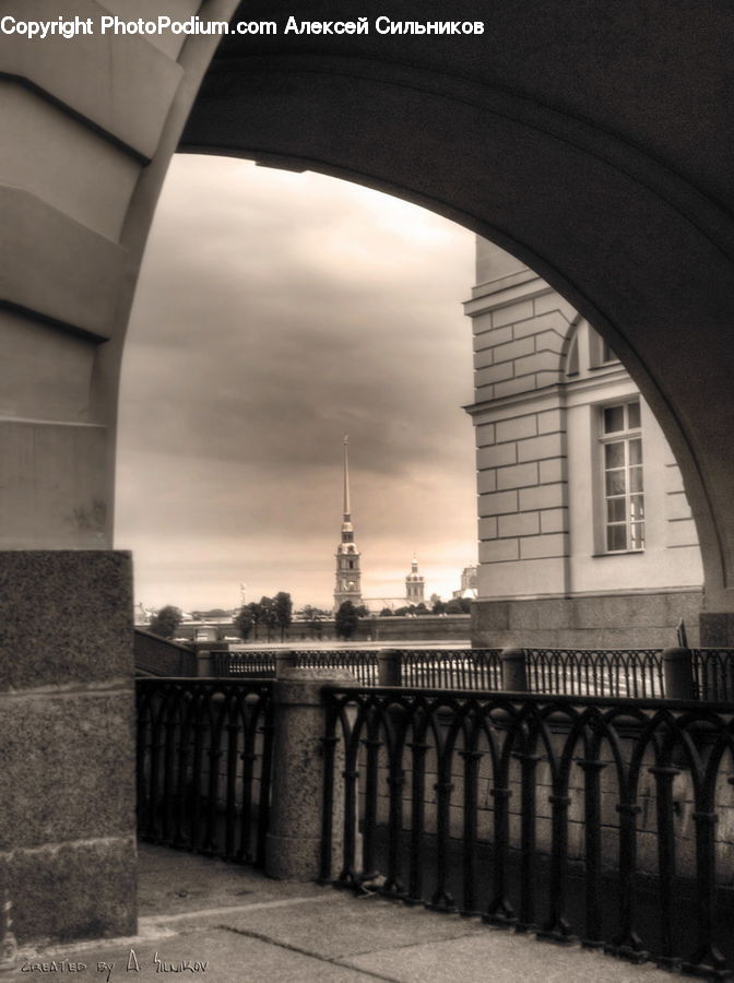 Freeway, Overpass, Column, Pillar, Arched, Architecture
