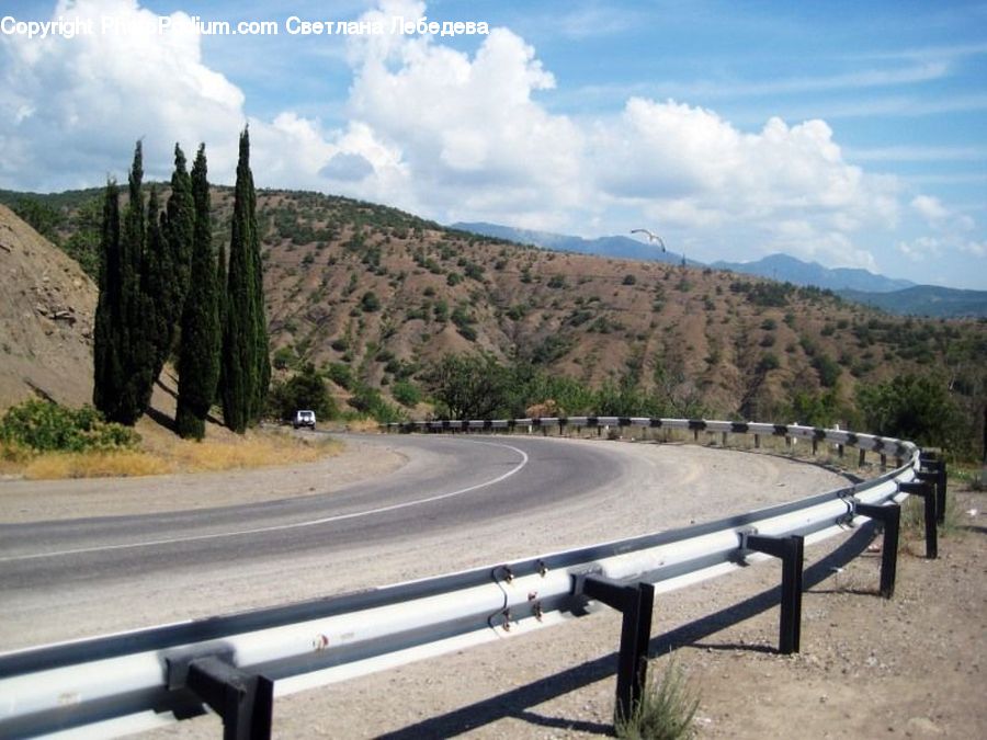 Guard Rail, Railing, Park Bench, Dirt Road, Gravel, Road, Freeway