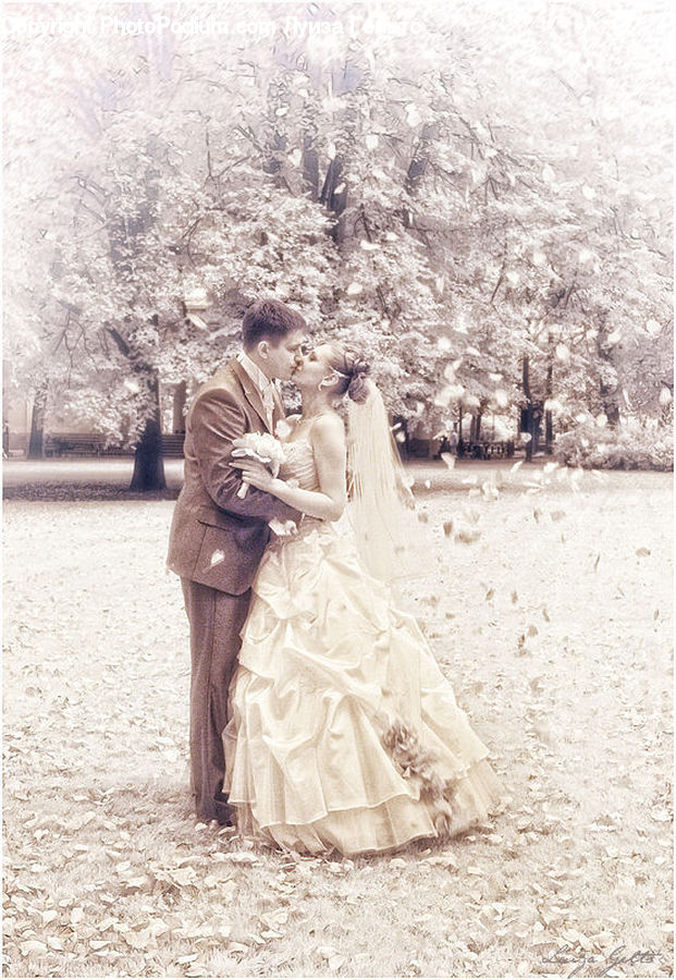 People, Person, Human, Hug, Kiss, Bride, Gown