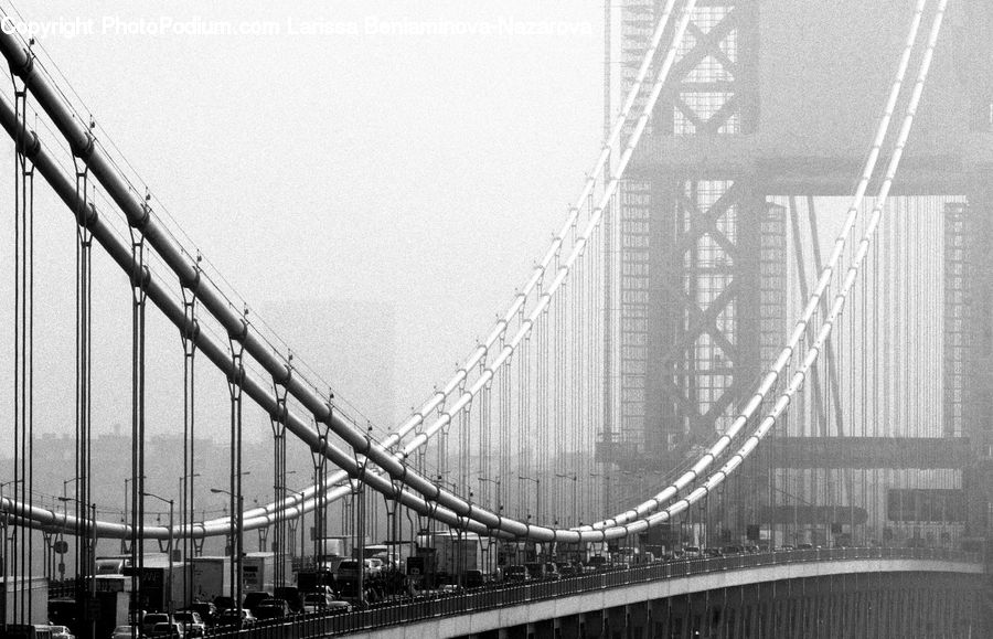 Bridge, Suspension Bridge, City, Downtown, Urban