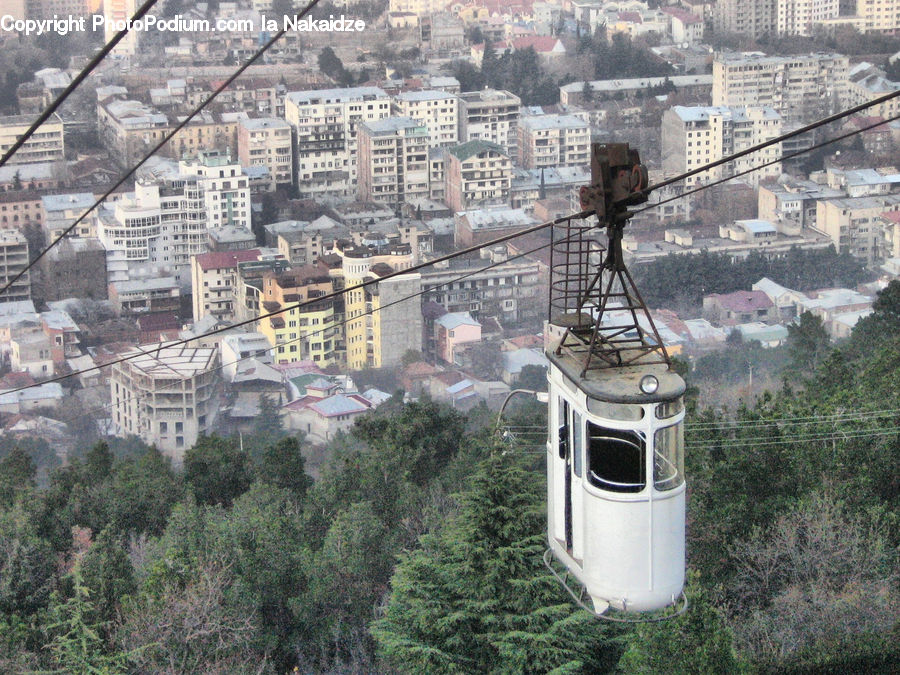 Cable Car, Trolley, Vehicle, Architecture, Castle, Fort, Aerial View