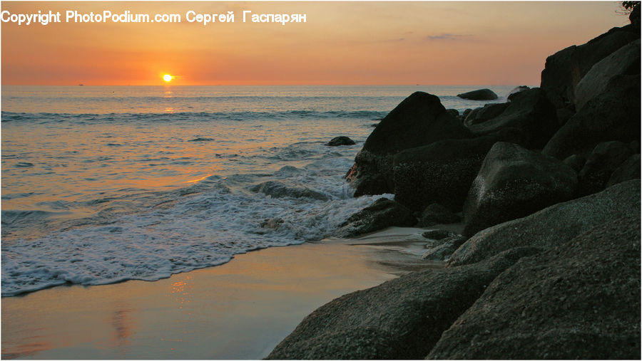 Beach, Coast, Outdoors, Sea, Water, Rock, Promontory