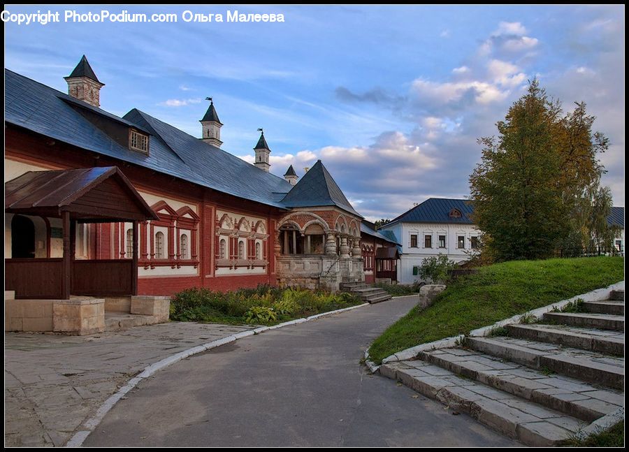 Building, Cottage, Housing, Path, Sidewalk, Walkway, Flagstone