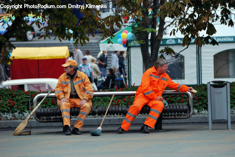 Plant, Potted Plant, People, Person, Human, Broom, Bicycle