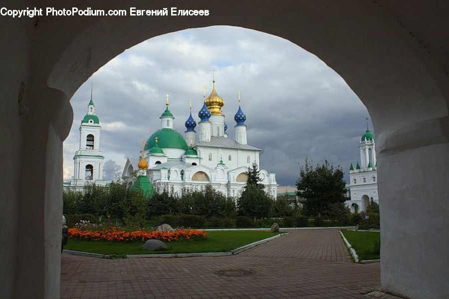 Architecture, Dome, Path, Sidewalk, Walkway, Church, Worship